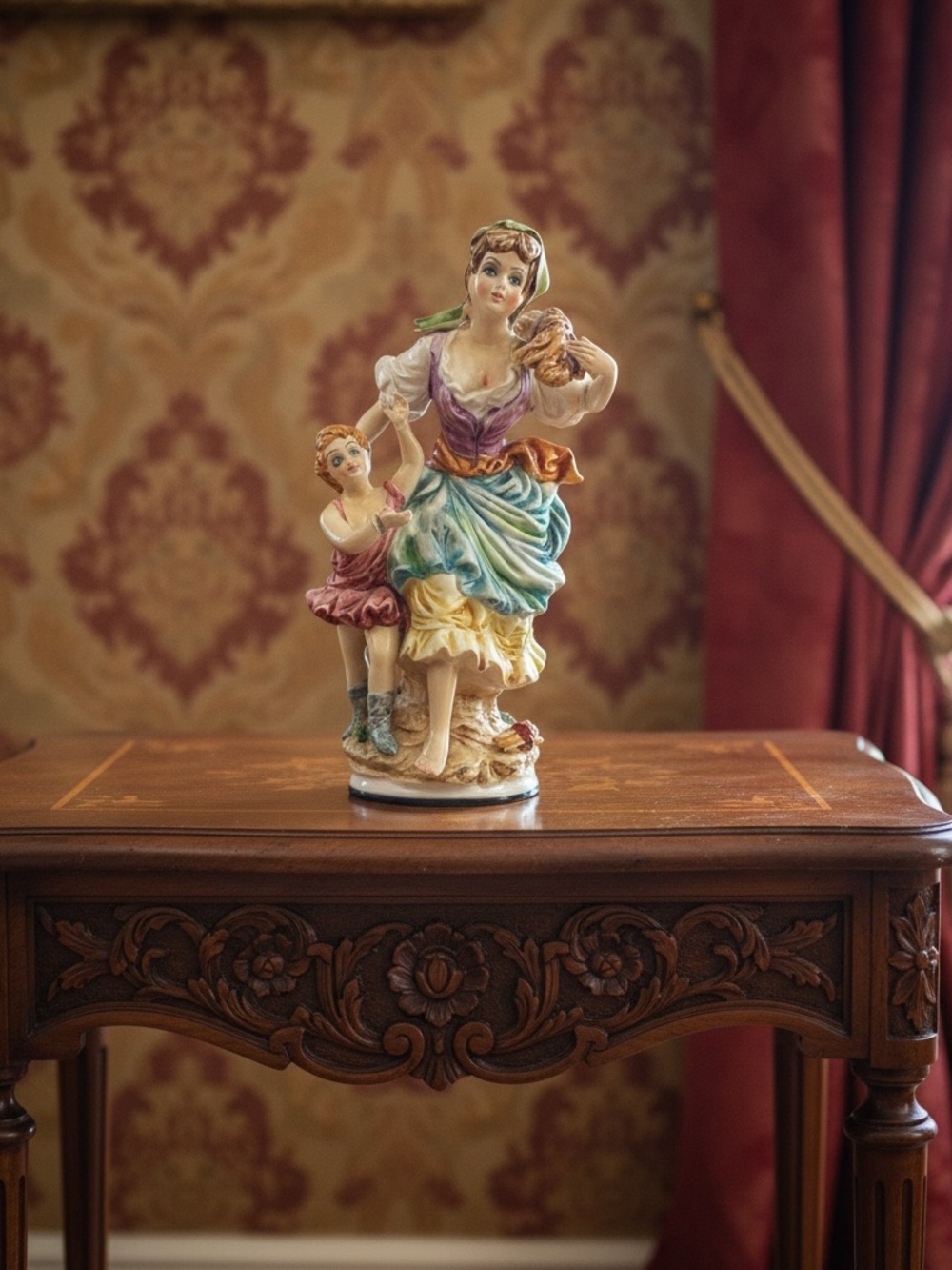 Vintage Italian Capodimonte Style Porcelain
Figurine Woman & Child Made in Italy - Picture 4 of 7